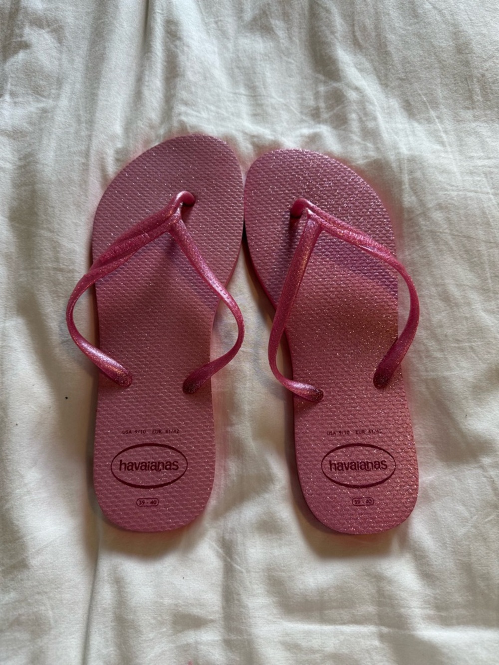 Havaianas Womens Shimmer Pink Flip Flops